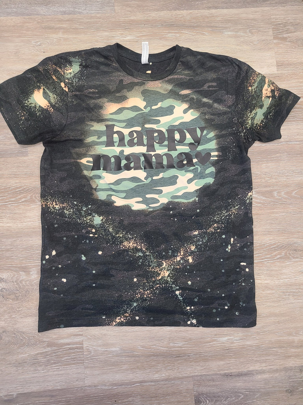 Camo Happy Mama Bleached Tee